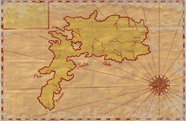 Vintage Map of Island - Photo, Image