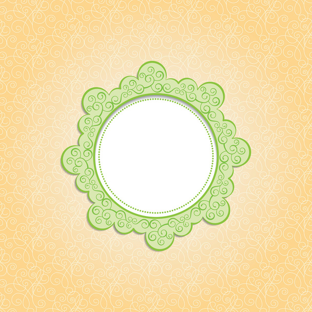 Round frame with swirls, decorative background.  - Vetor, Imagem