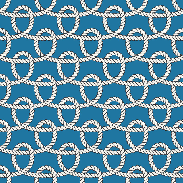 Marine rope loop seamless pattern - Vector, afbeelding