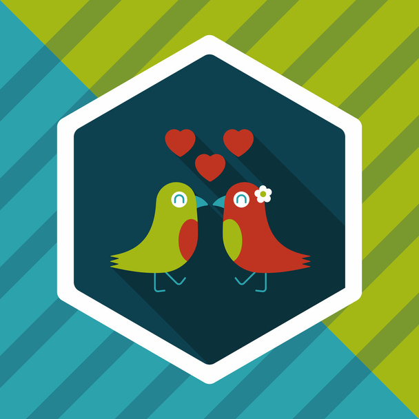 Valentine's Day lover bird flat icon with long shadow,eps10 - Vektor, kép