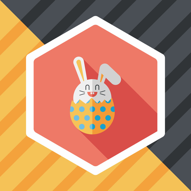 easter bunny flat icon with long shadow,eps10 - Vetor, Imagem