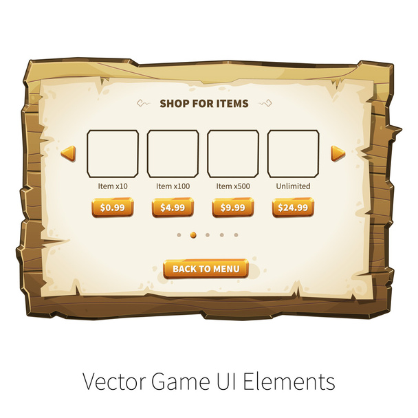 Vector wooden game ui - Вектор, зображення