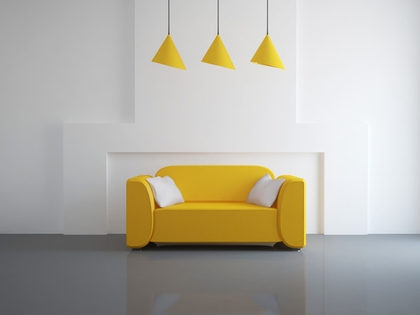 Orange sofa - Valokuva, kuva