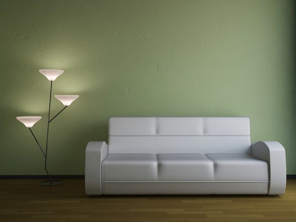 The sofa and the lamp - Фото, зображення