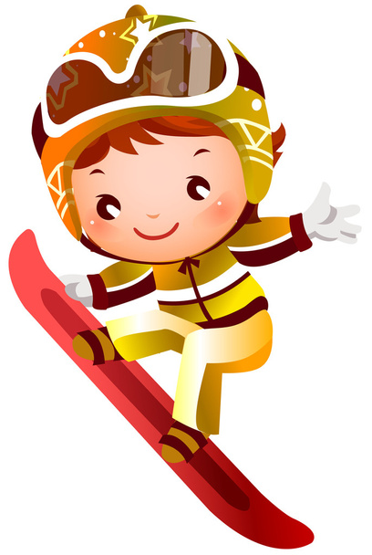 Mädchen beim Skifahren - Vektor, Bild