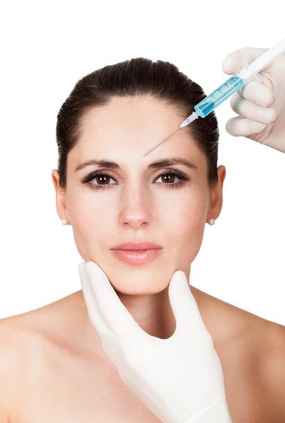 Beautician doing face injection to woman - Φωτογραφία, εικόνα