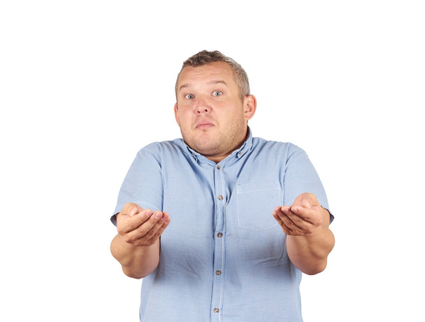 Fat man shrugging shoulders  - Photo, Image