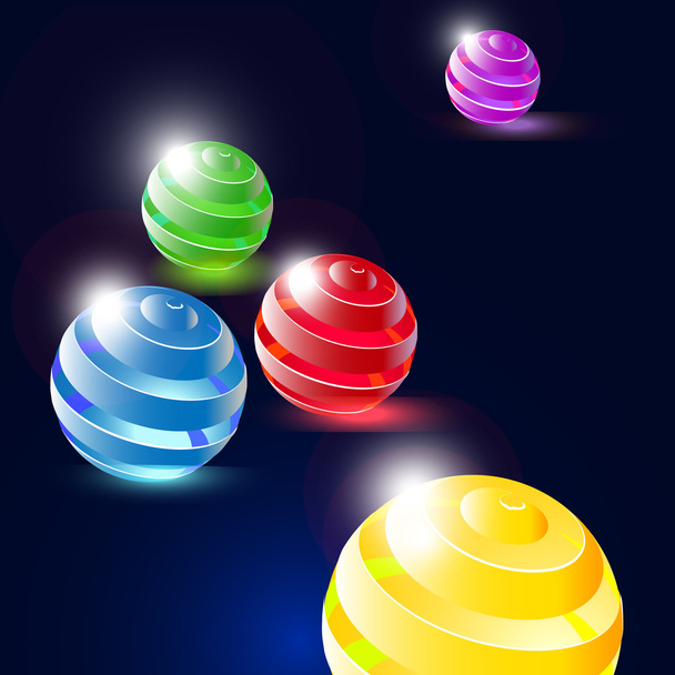 неонові кульки на темно-синьому фоні
 - Фото, зображення