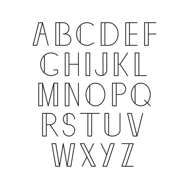 Linear alphabet set - Vector, Imagen