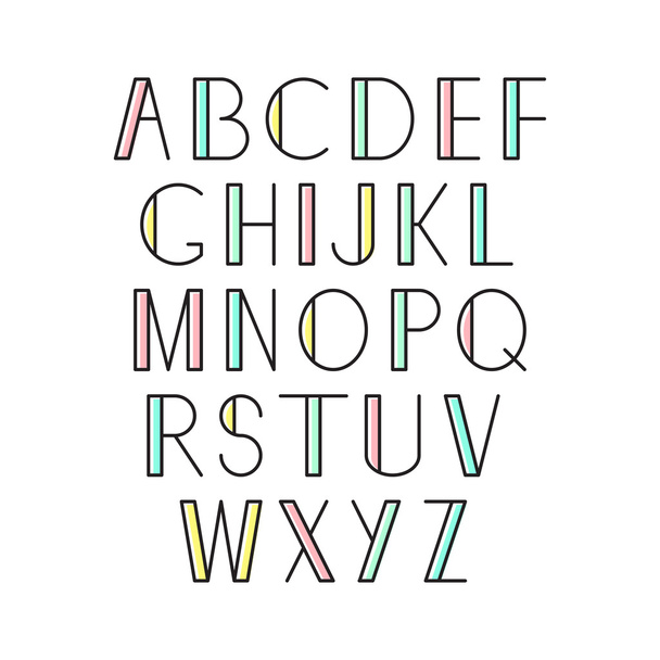 Linear alphabet set - Vector, Image
