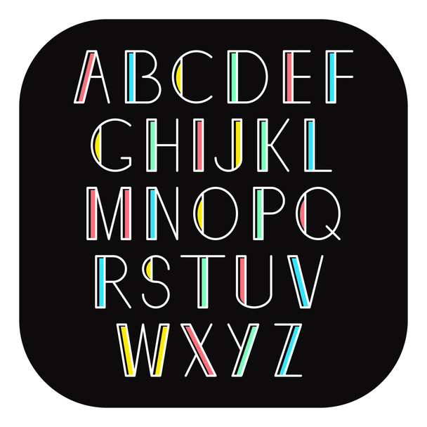 Linear alphabet set - Vettoriali, immagini