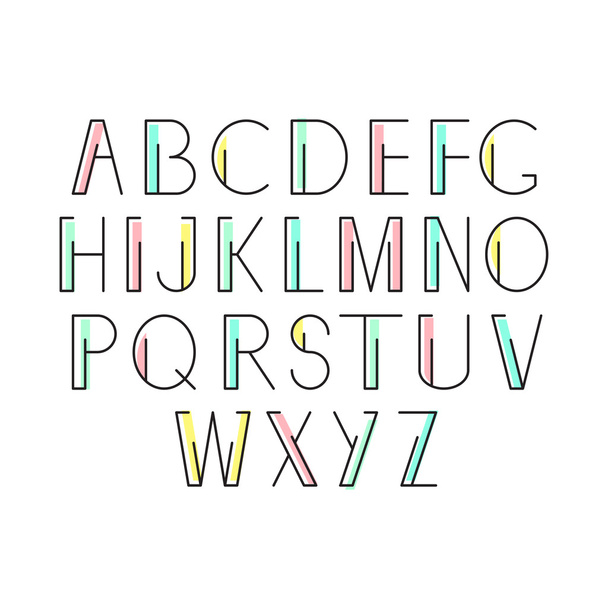 Linear alphabet set - Vector, imagen