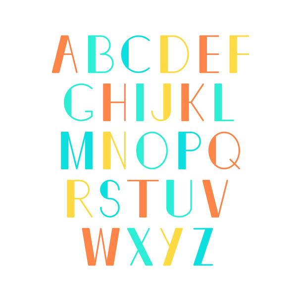 Geometric alphabet set - Vettoriali, immagini
