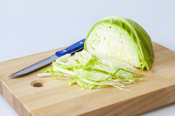 Fresh white cabbage in kitchen - Φωτογραφία, εικόνα