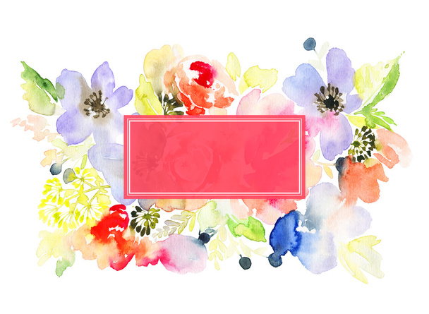 Cartão de saudação com flores - Foto, Imagem