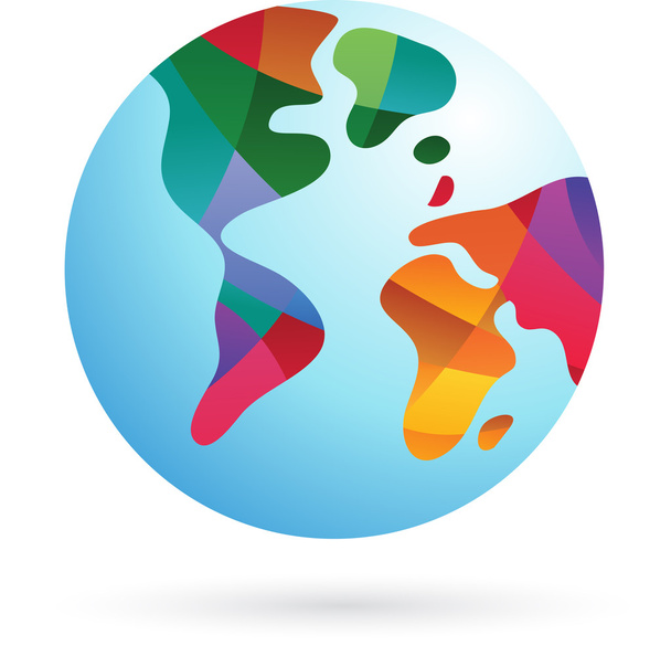 Mundo colorido, icono de la Tierra
 - Vector, Imagen