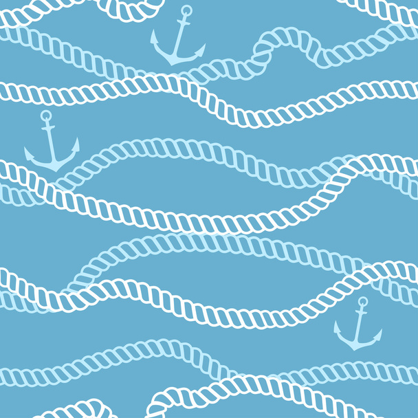 Seamless pattern with marine rope and anchors - Vector, Image