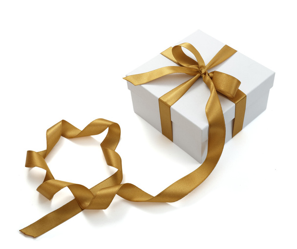 Red ribbon box present gift decoration - Fotó, kép