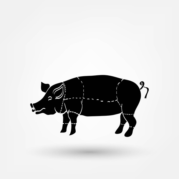 Meat of pig icon - Vektor, kép