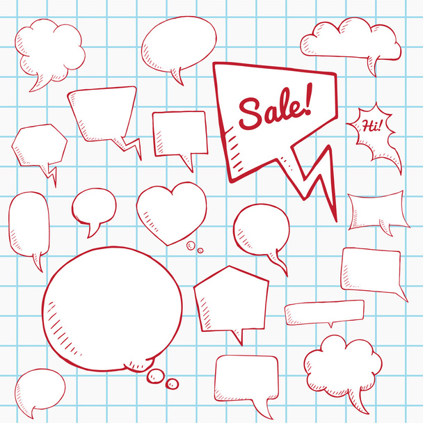red set of speech bubbles - Vector, Image