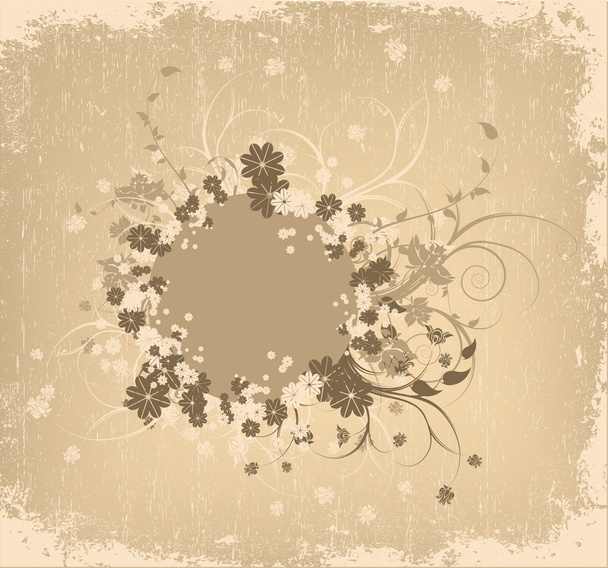 Grunge floral frame - Vektor, obrázek