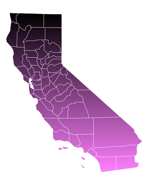Nauwkeurige kaart van Californië - Vector, afbeelding