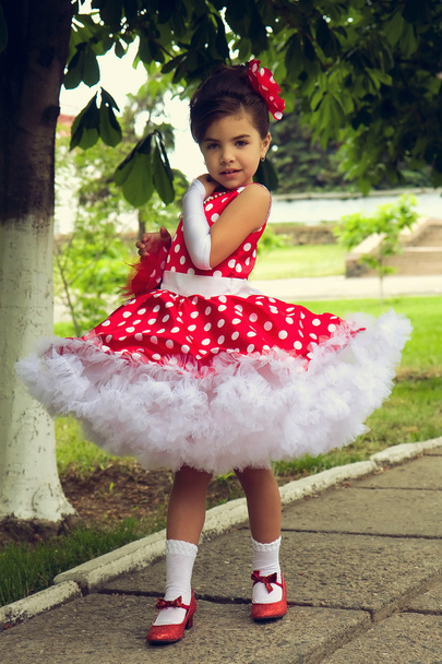 little girl in polka dot dress - Foto, Bild