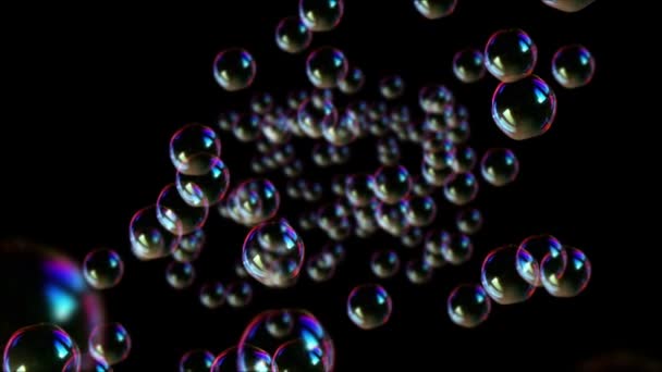 Seifenblasen schweben langsam zur Kamera - Filmmaterial, Video