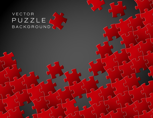 Vector background made from red puzzle pieces - Vector, Image
