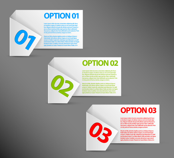 One two three - white vector paper options - Vettoriali, immagini