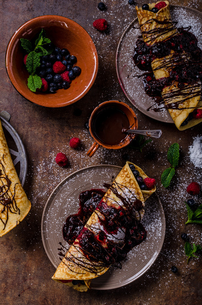 Delicious crepes with forest fruit - Foto, imagen