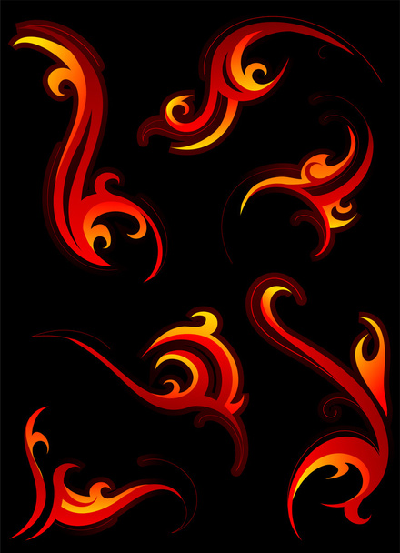 Fire swirls - Вектор, зображення