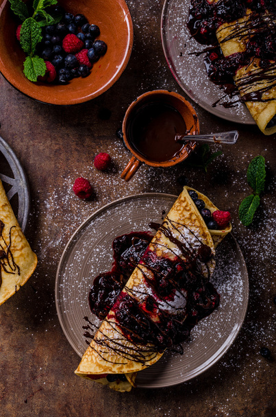 Delicious crepes with forest fruit - Φωτογραφία, εικόνα