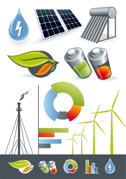 Alternative energy sources - Vector, Image