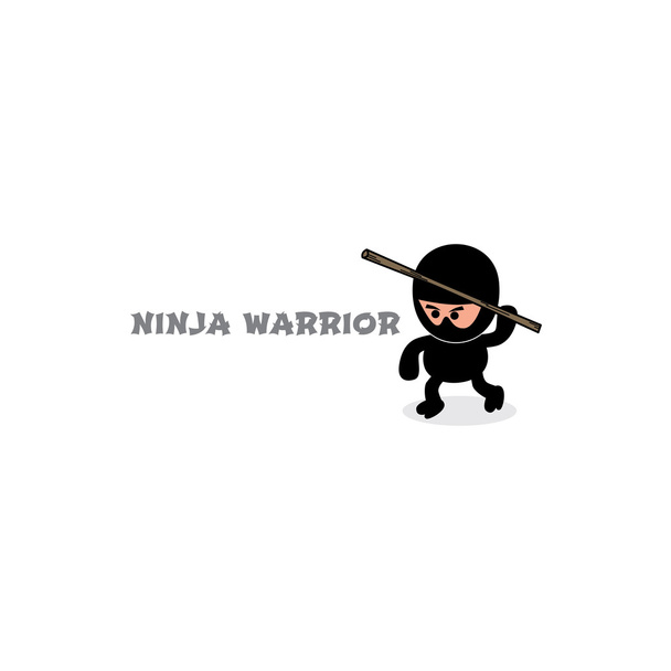 ninja fiú rajzfilm - Vektor, kép
