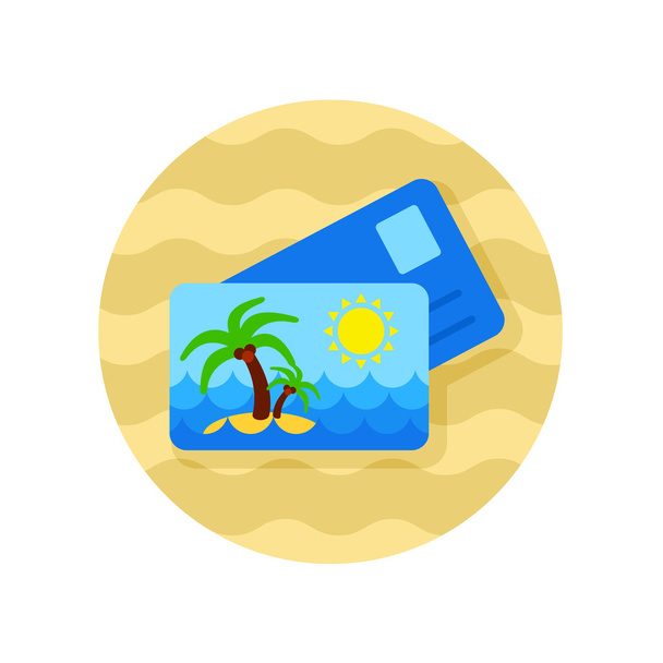 Card with palm icon. Summer. Vacation - Vector, afbeelding
