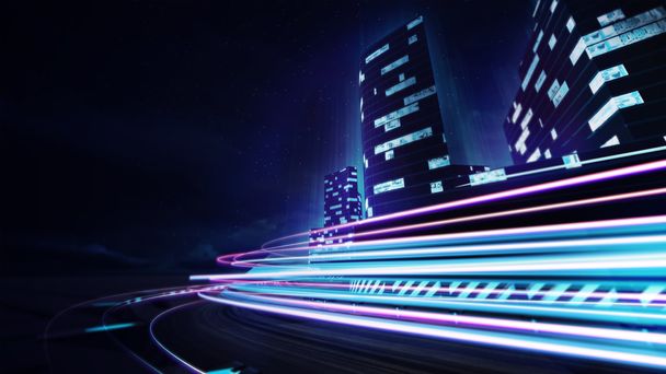 ippodromo della grande città con brillamento di velocità colorato
 - Foto, immagini