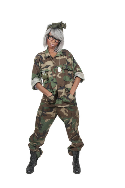 Voják žena s pistolí - Fotografie, Obrázek