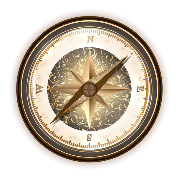 Vinatge antiikki kompassi
 - Vektori, kuva
