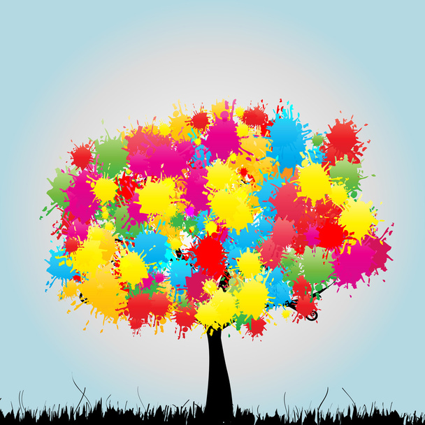 Abstract colorful tree illustration - Vecteur, image