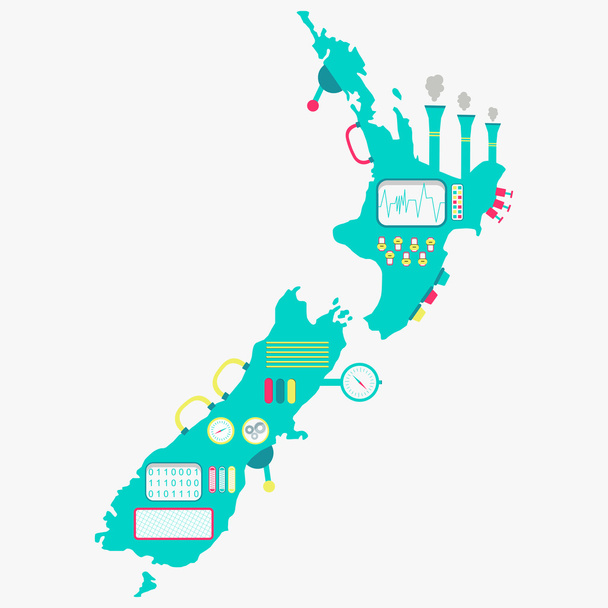 La mappa di Nuova Zelanda macchina
 - Vettoriali, immagini