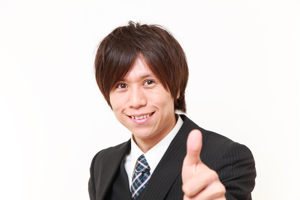 Japanese businessman with thumbs up gesture - Zdjęcie, obraz