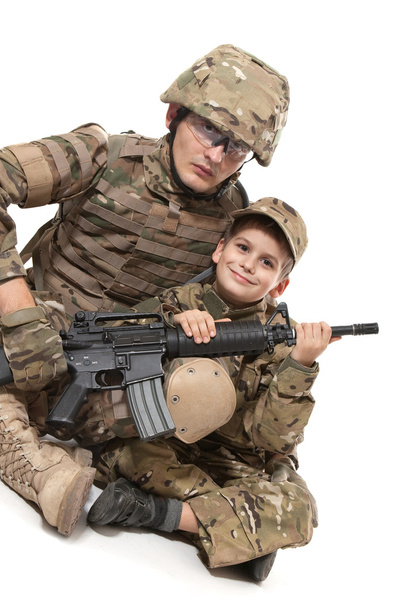 Military Father and Son - Фото, зображення