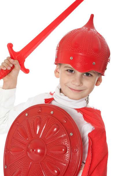 Молодий хлопчик одягнений як лицар
 - Фото, зображення