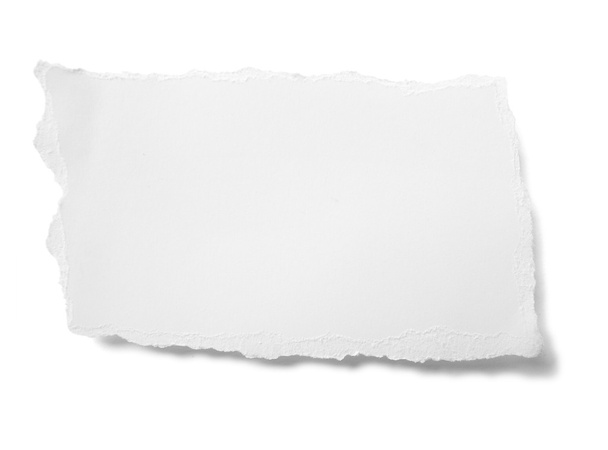 Stück zerrissenes weißes Papier Notiztext - Foto, Bild