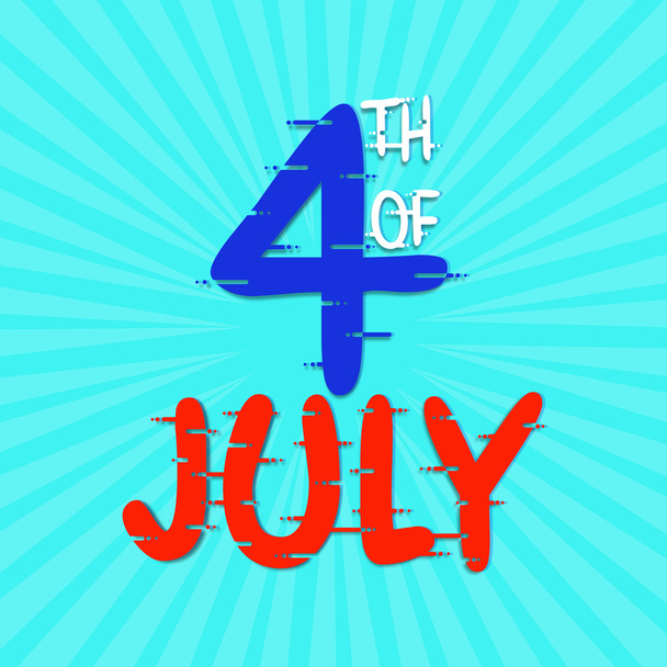 Stylish text for 4th of July celebration. - Vetor, Imagem