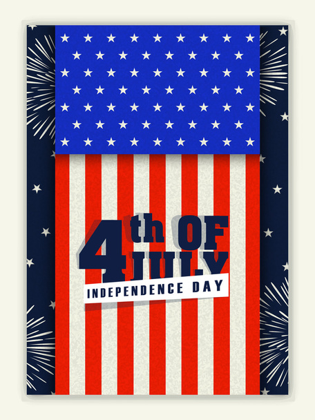 Template, Banner or Flyer for 4th of July. - Vector, Image
