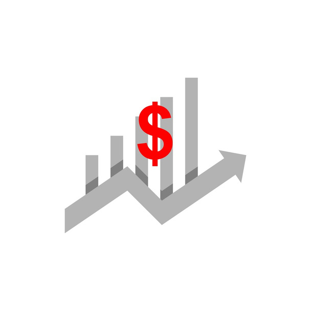 Graph finance dolars business logo vector  - Вектор,изображение