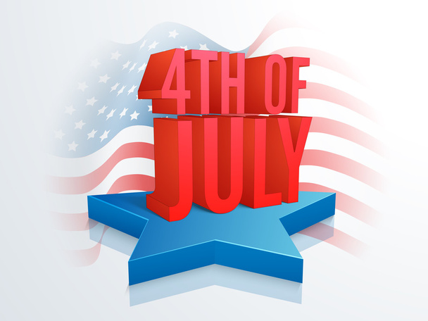 3D-Text zum amerikanischen Unabhängigkeitstag. - Vektor, Bild