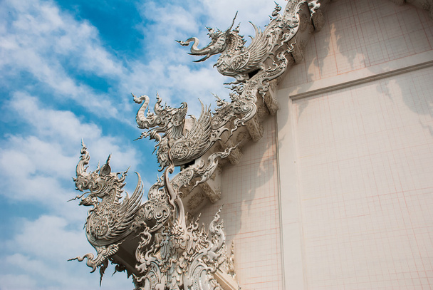 The fragment with the decor. Wat Rong Khun, White Temple. Chiang Rai, Thailand. - Photo, image